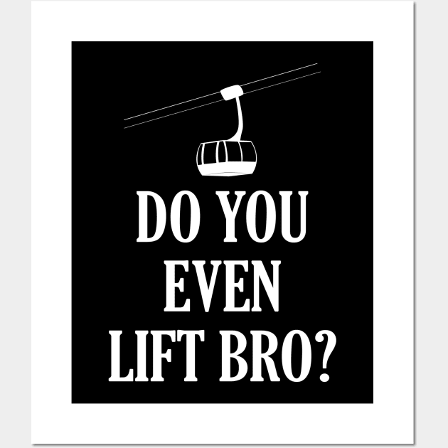 Funny Do You Even Lift Bro Ski/Snowboard Ski Lift Wall Art by theperfectpresents